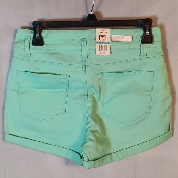 Lei Women's High Rise Mint Denim Shorts - Picture 2 of 6